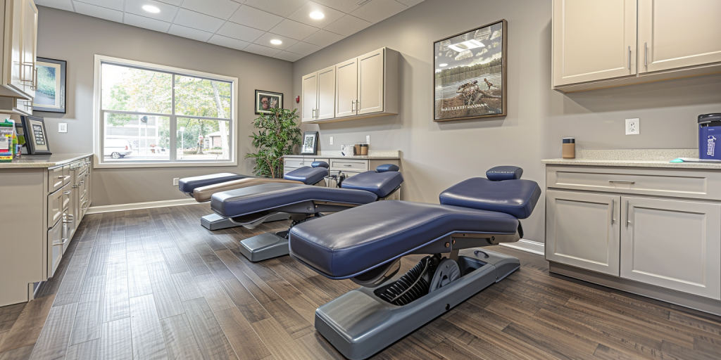 Non-forceful chiropractic technique being applied by a professional on a relaxed patient, symbolizing gentle and comfortable care.