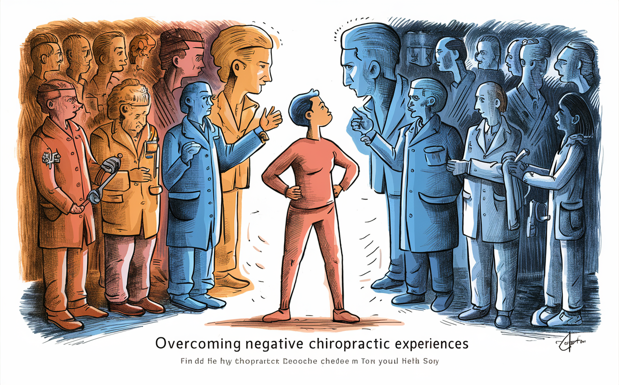 Chiropractor Examining Patient on Treatment Table An illustration of a chiropractor examining a patient lying on a treatment table in an office setting with artwork on the walls.