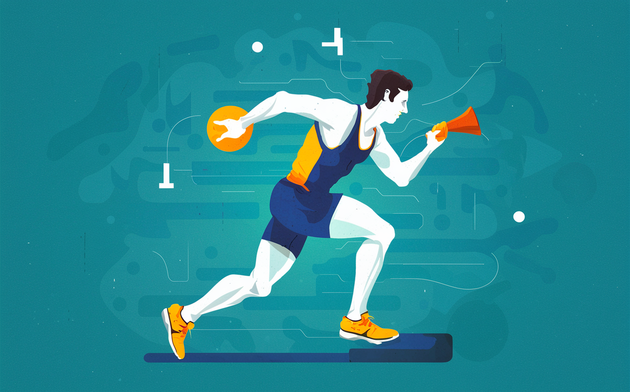 Football Player Running on Field with Chiropractic Care Promotion An image of a football player wearing a blue jersey numbered 12 running on a field, with silhouettes of other players in the background and text promoting how chiropractic care can enhance athletic abilities.