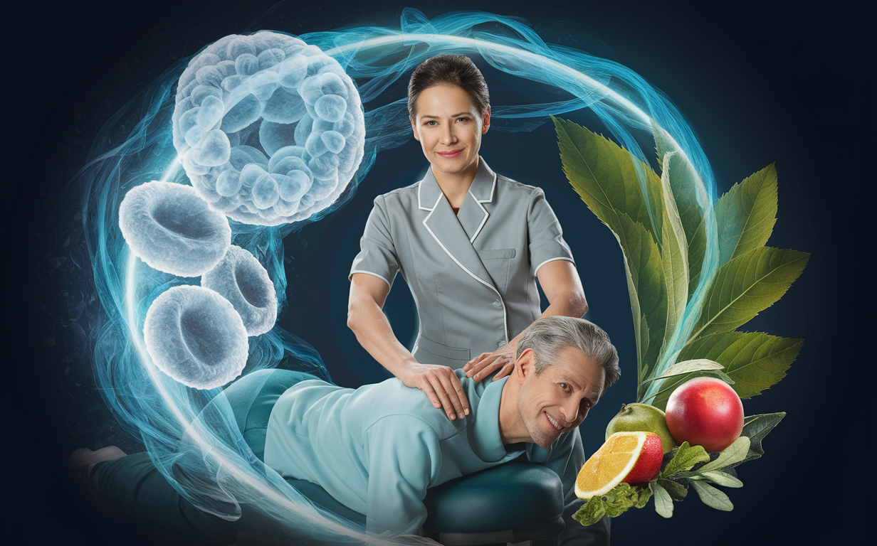 A chiropractor providing an adjustment to a patient, symbolizing chiropractic care for boosting immune function